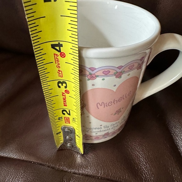 Vintage 1994 Precious Moments Michelle name coffee/tea pink and white mug - Picture 5 of 7